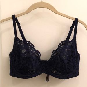 Navy blue Victoria’s Secret unlined lace bra